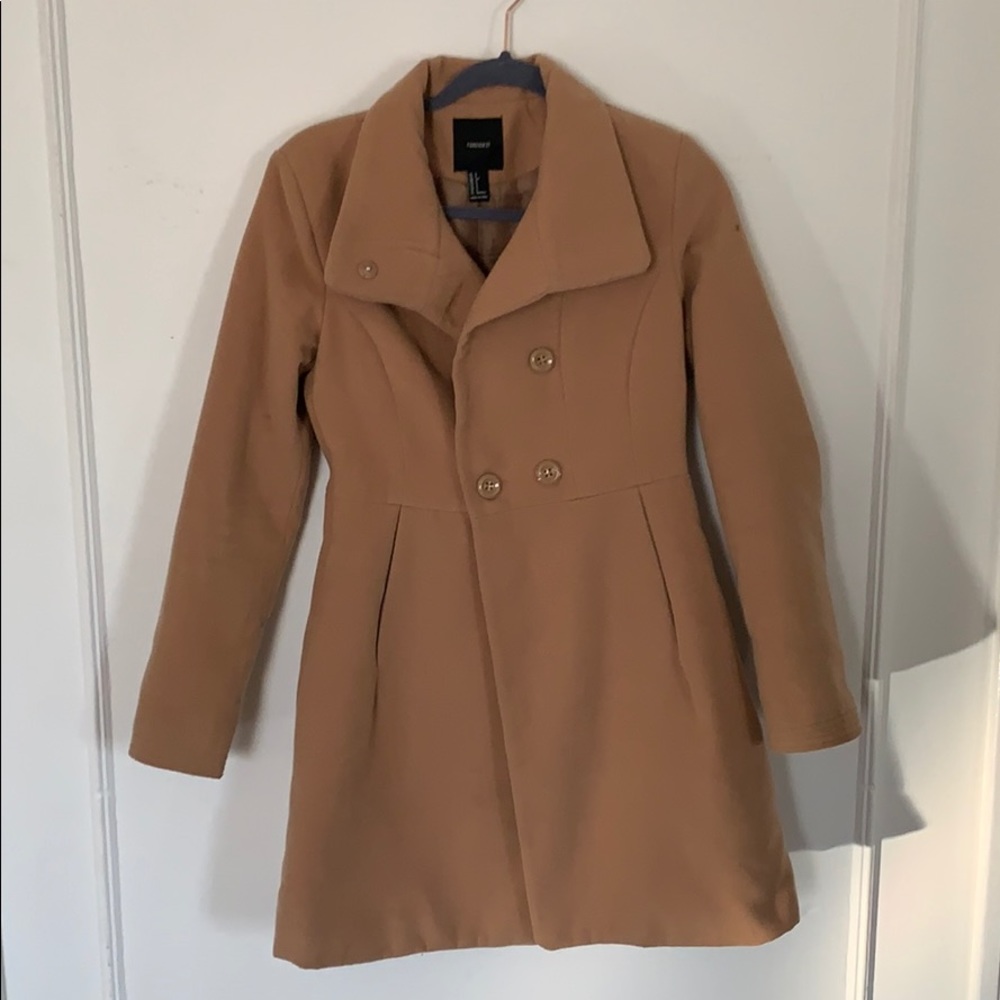 Camel fitted coat. Camel trench. Camel pea coat